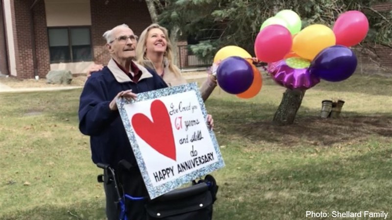 Husband Celebrates 67th Anniversary Outside Wife’s Nursing Home Due to COVID-19 Concerns